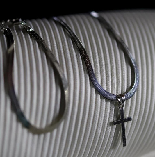 Mens Snake necklace, bracelet with cologne and personalized card